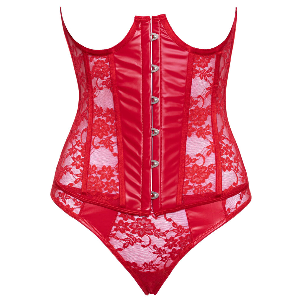 Rød Blonde Corsage med Trusser