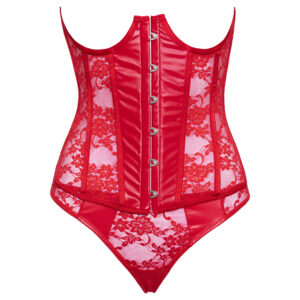 Rød Blonde Corsage med Trusser