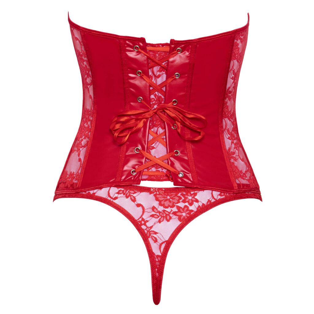 Rød Blonde Corsage med Trusser