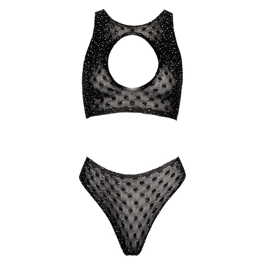 Net BH og Trusse Sæt med Funklende Smykkesten