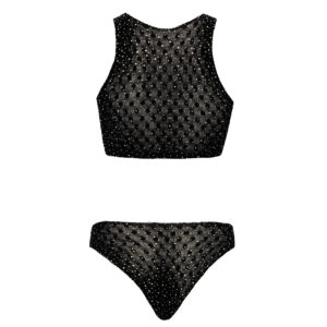 Net BH og Trusse Sæt med Funklende Smykkesten