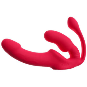 Strapless Strap-on Triple Teaser Vibrator med Fjernbetjening