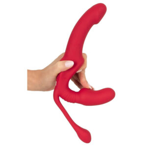 Strapless Strap-on Triple Teaser Vibrator med Fjernbetjening