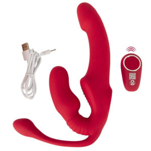 Strapless Strap-on Triple Teaser Vibrator med Fjernbetjening