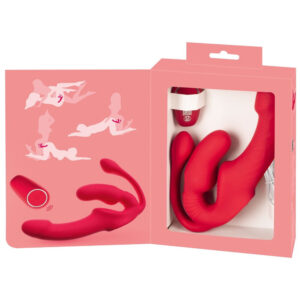 Strapless Strap-on Triple Teaser Vibrator med Fjernbetjening