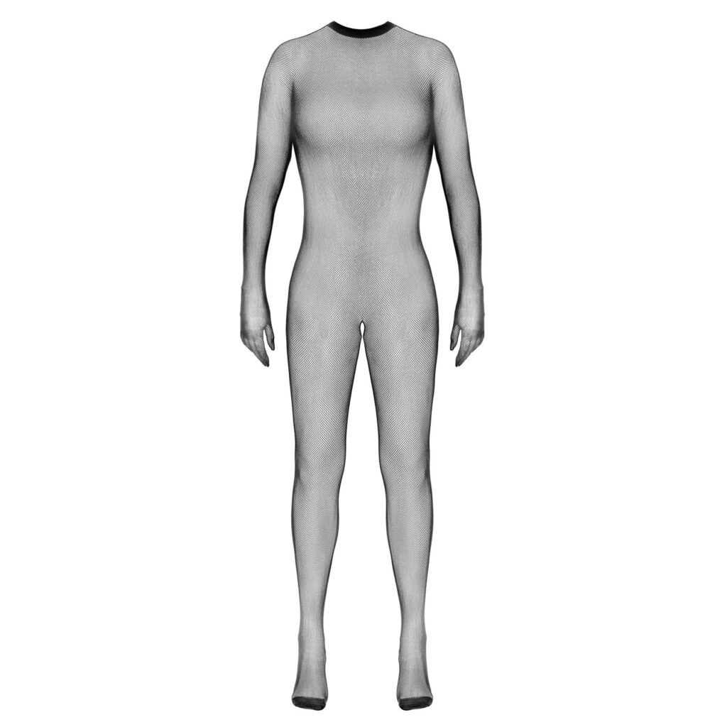 Finmasket Bundløs Net Catsuit med Handsker