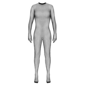 Finmasket Bundløs Net Catsuit med Handsker