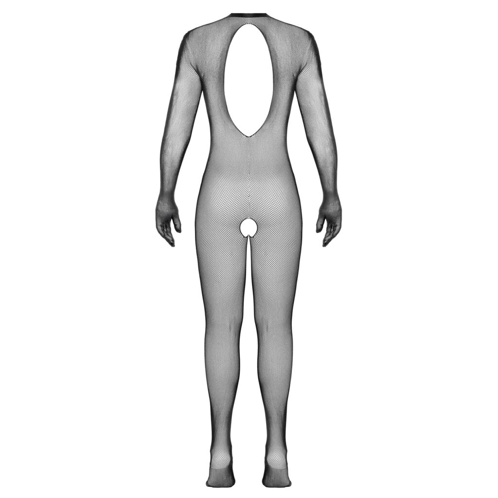 Finmasket Bundløs Net Catsuit med Handsker