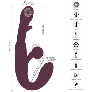 Javida Fjernbetjent Strap-On Vibrator Flicking Tunge
