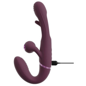 Javida Fjernbetjent Strap-On Vibrator Flicking Tunge