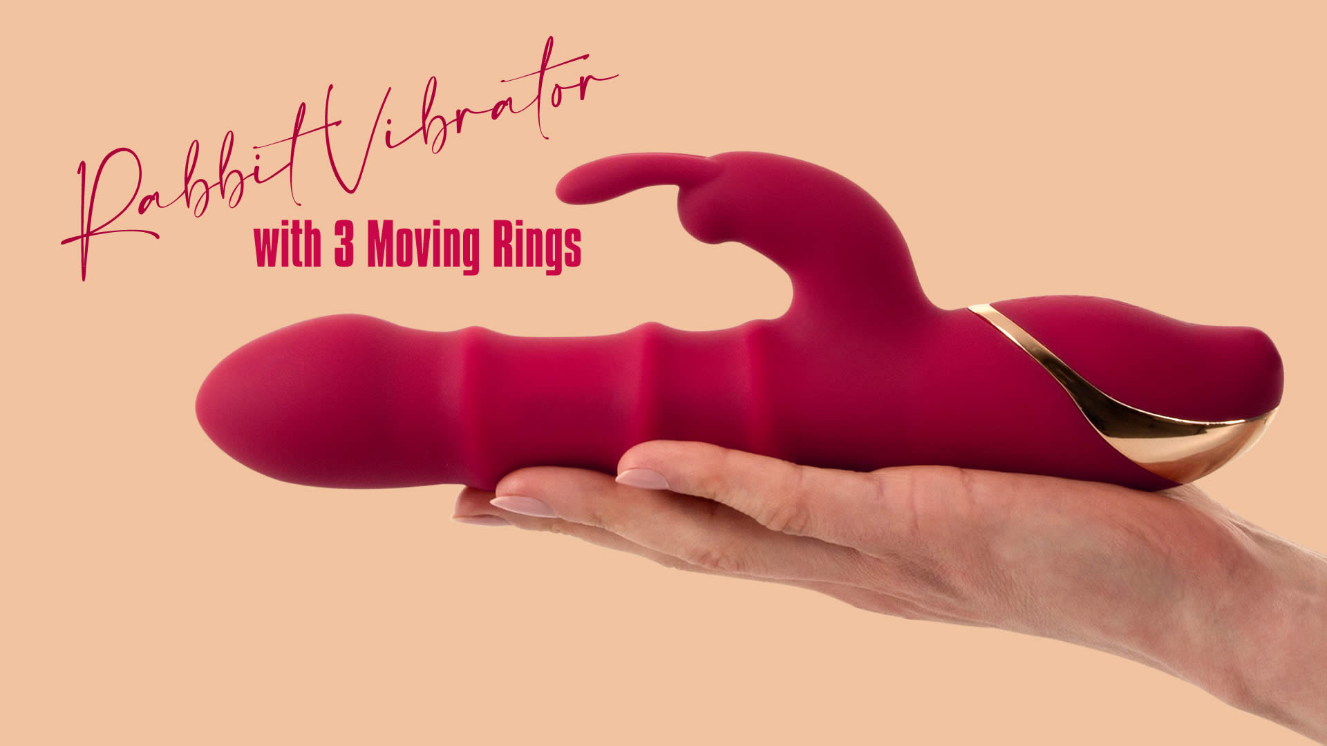 Rabbit Vibrator med 3 Massage Ringe