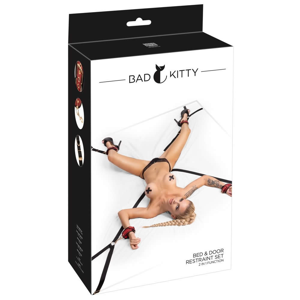 Bad Kitty Seng og Dør Bondage Binde Sæt
