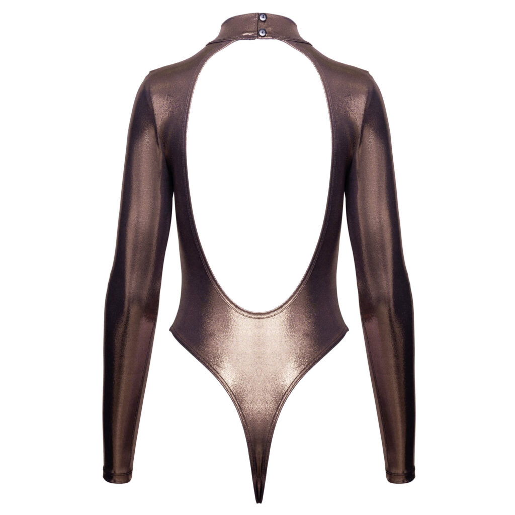 Wetlook Kobber Farvet Rio Body med Lange Ærmer