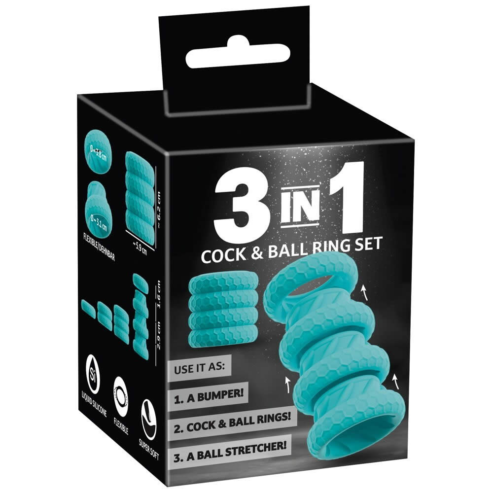 3-i-1 Cock & Ball Penisring Sæt