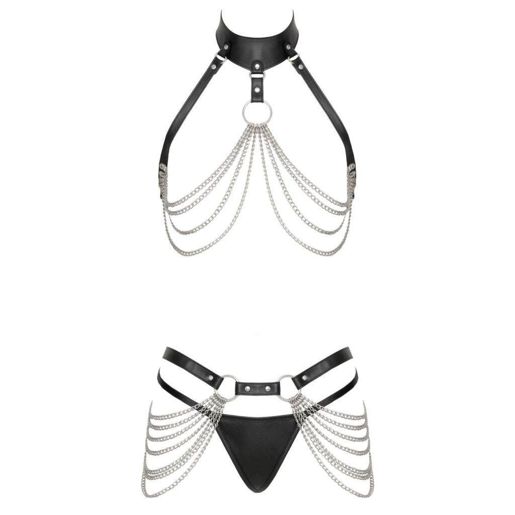 Bad Kitty BH & Trusse Harness Sæt i Læderlook
