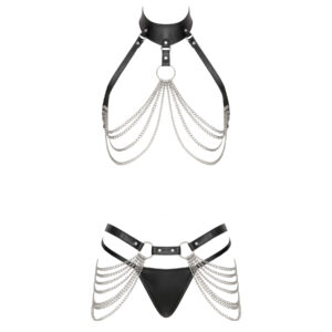 Bad Kitty BH & Trusse Harness Sæt i Læderlook