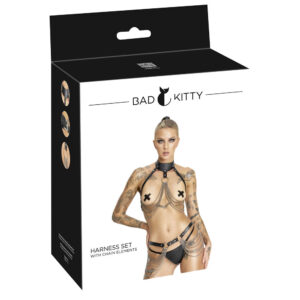 Bad Kitty BH & Trusse Harness Sæt i Læderlook