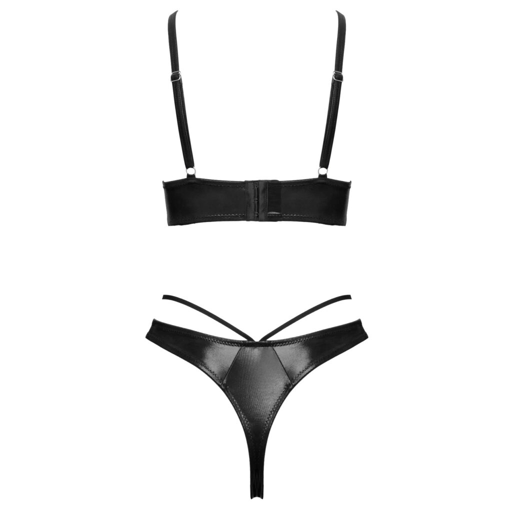 Wetlook Bøjle BH og Bundløs Trusse med Strenge Design