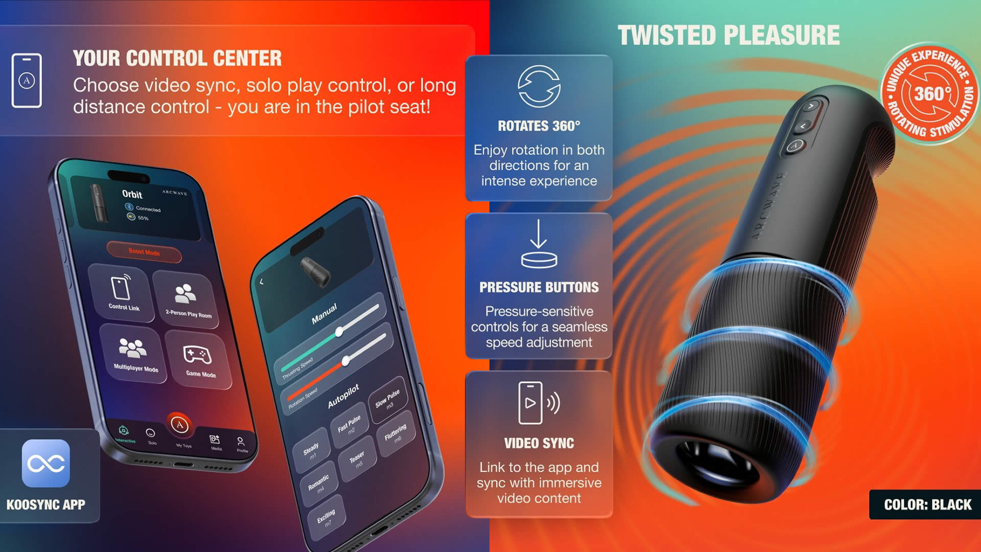 Arcwave Orbit Masturbator med Rotation med App
