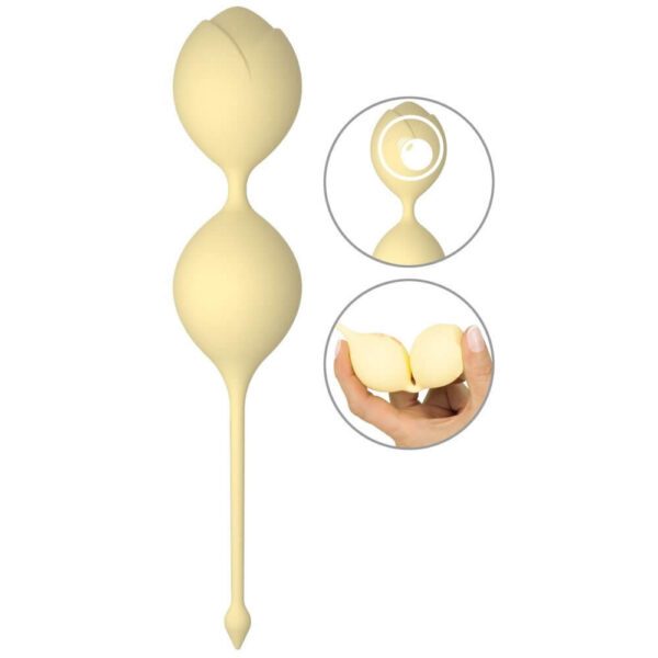 Cuties Sunshine Silikone Duo Bækkenbundskugler med Vibro Kugle