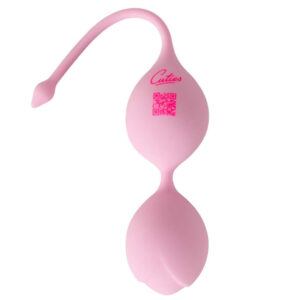 Cuties Rose Silikone Duo Bækkenbundskugler med Vibro Kugle