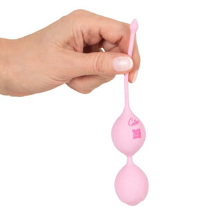 Cuties Rose Silikone Duo Bækkenbundskugler med Vibro Kugle