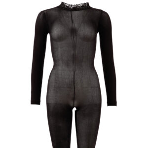 Fantasy Nylon Catsuit med Blonde Krave og Lange Ærmer