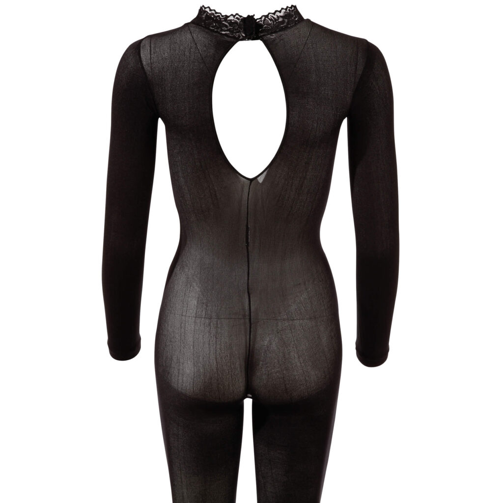 Fantasy Nylon Catsuit med Blonde Krave og Lange Ærmer