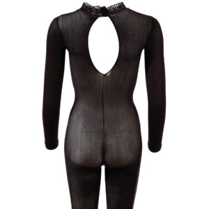 Fantasy Nylon Catsuit med Blonde Krave og Lange Ærmer