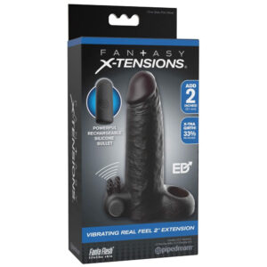 Fantasy X-tensions Penis Sleeve Real Feel 5 cm Extension med Vibrator