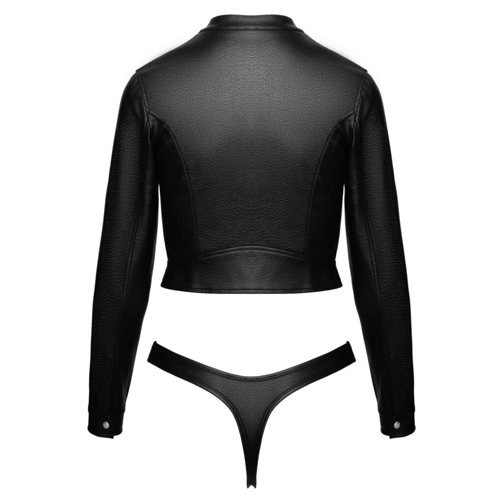 Læderlook Top med Trusse Clubwear Sæt