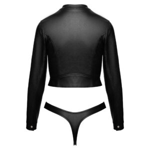 Læderlook Top med Trusse Clubwear Sæt