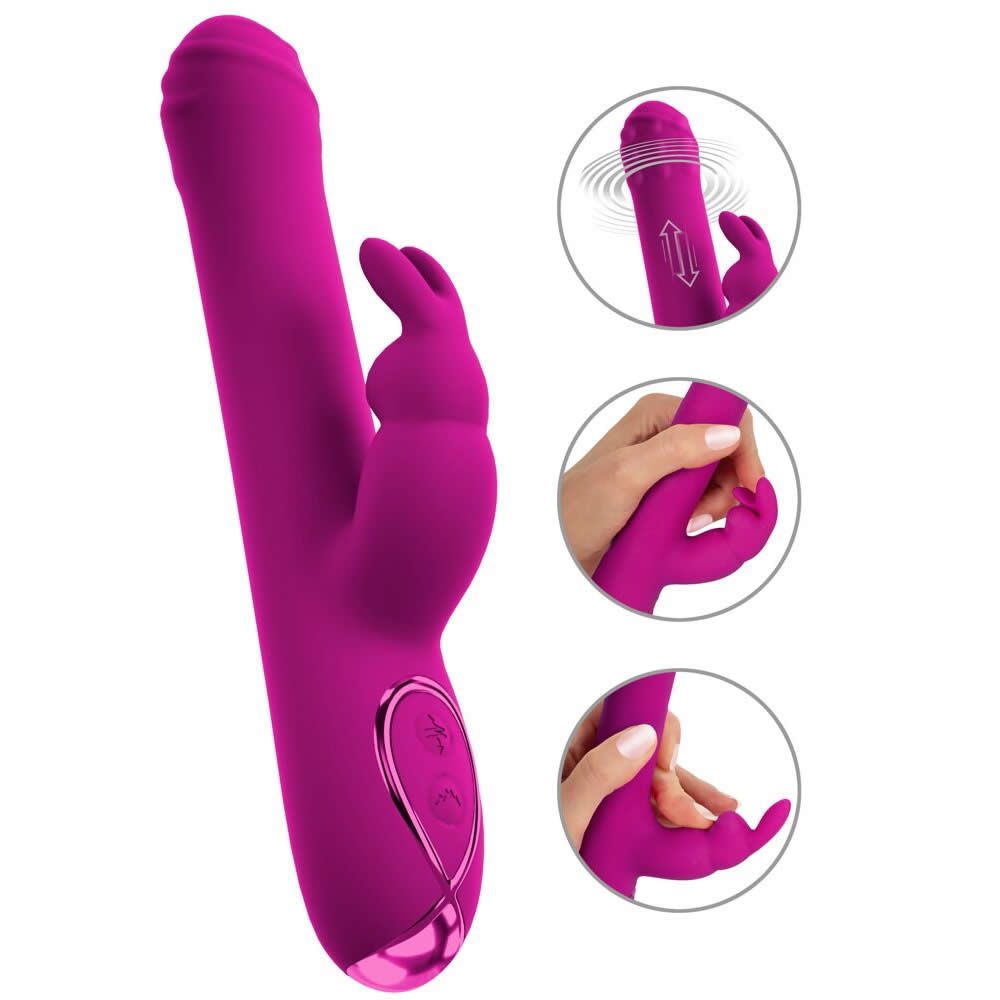 Sweet Smile Rabbit Vibrator med Rotation og Thrust Funktion