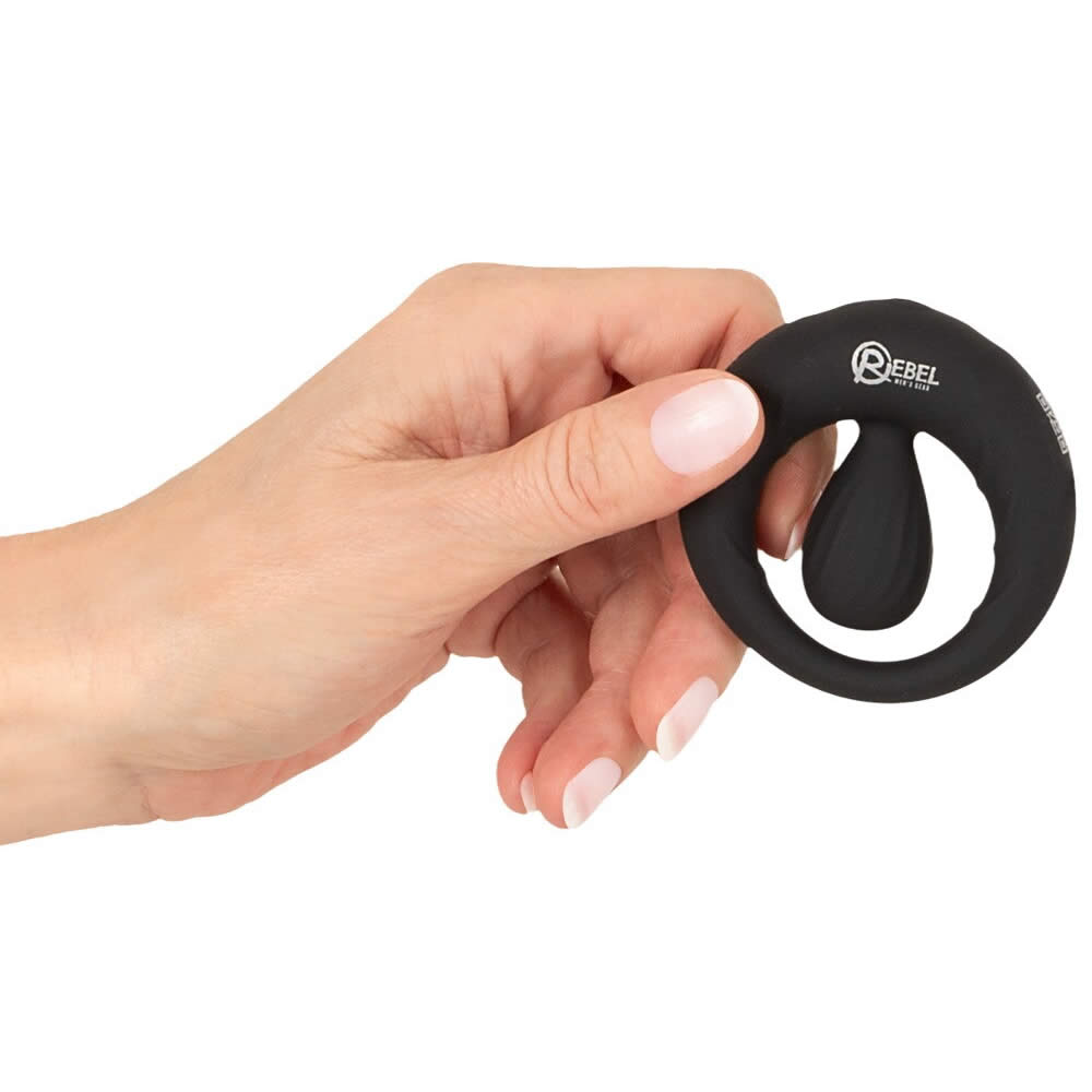 Rebel Mens Gear Penisring med Vibrerende Stimulator