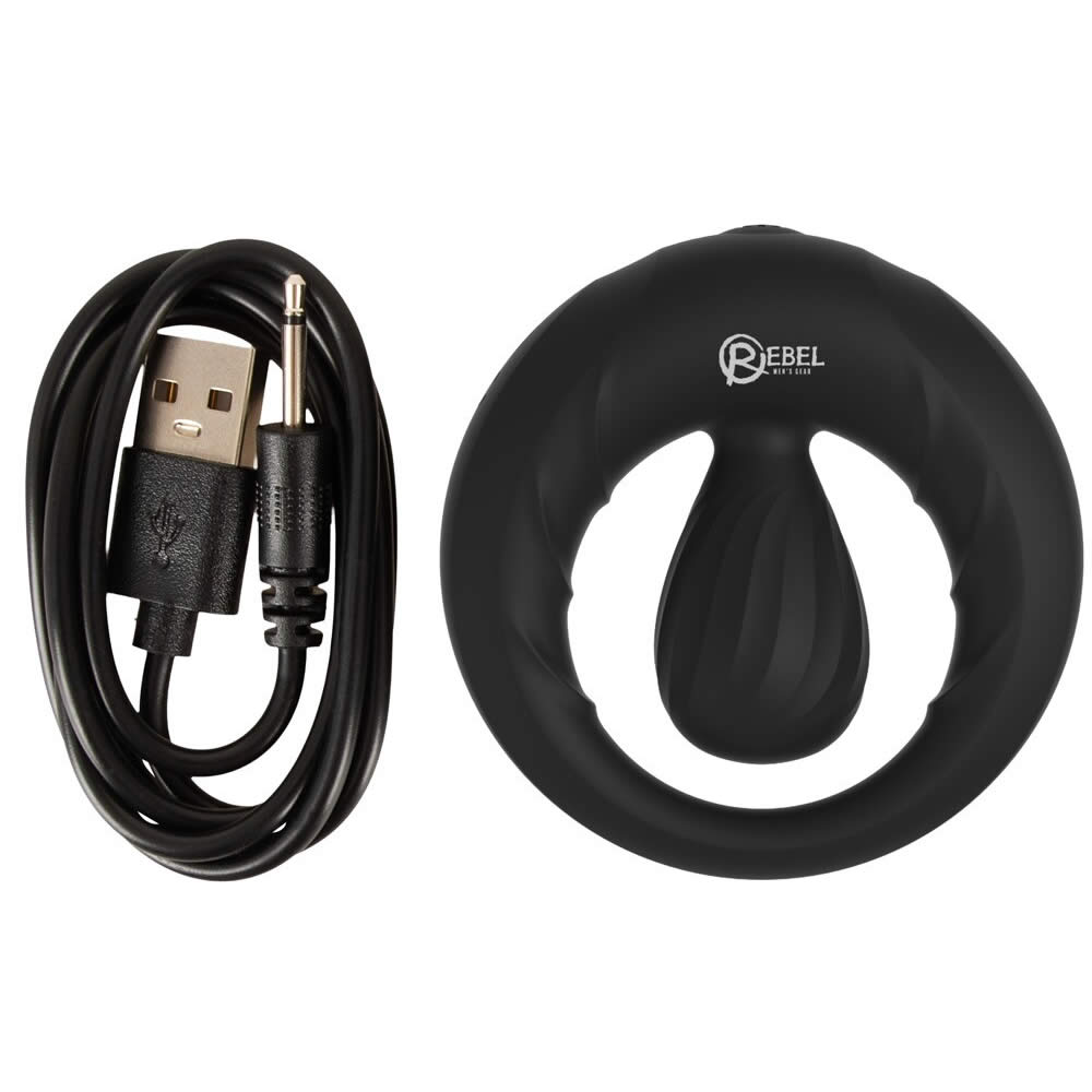 Rebel Mens Gear Penisring med Vibrerende Stimulator
