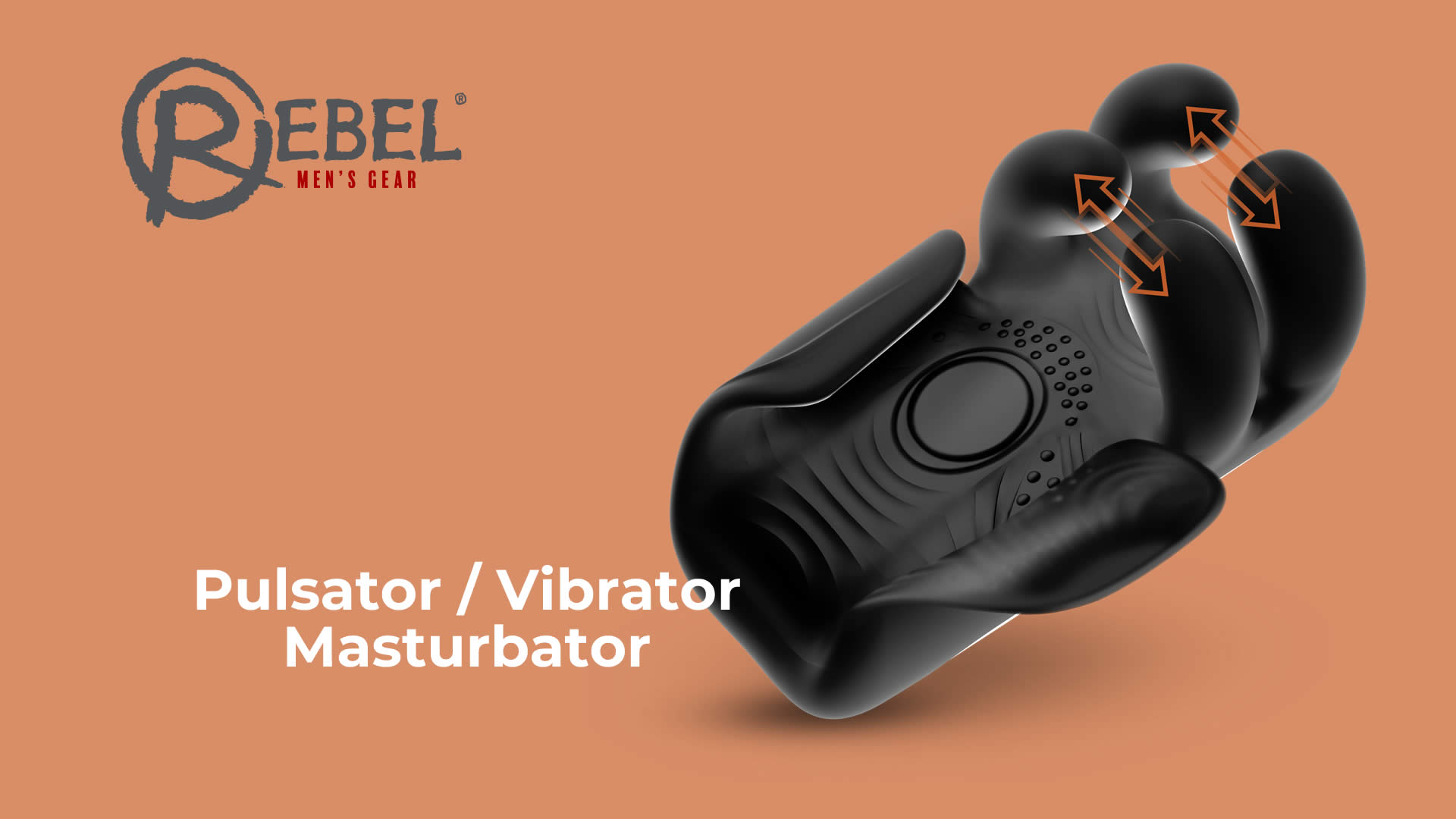 Rebel Masturbator med Pulsator, Vibrator og Åbne / Lukke Arme
