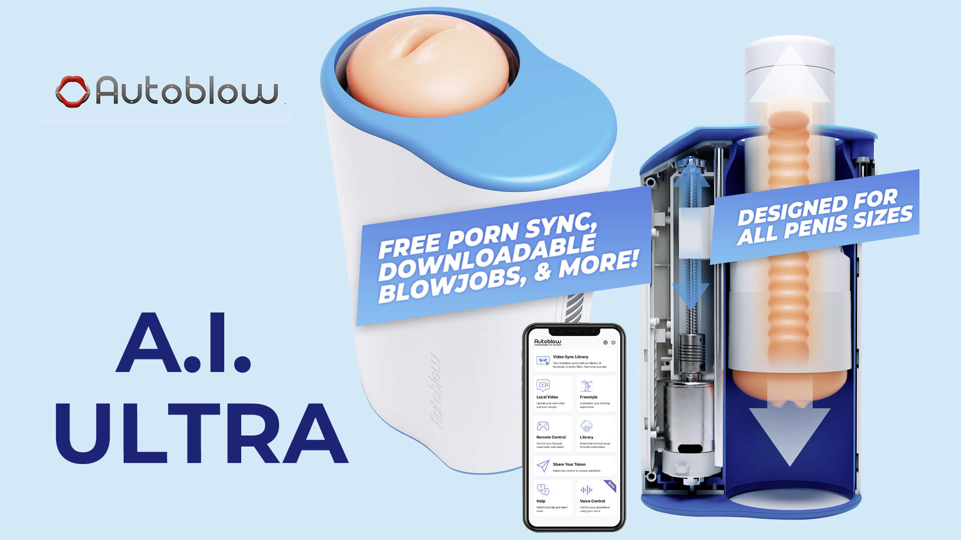 Autoblow A.I. Ultra Masturbator med App Styring